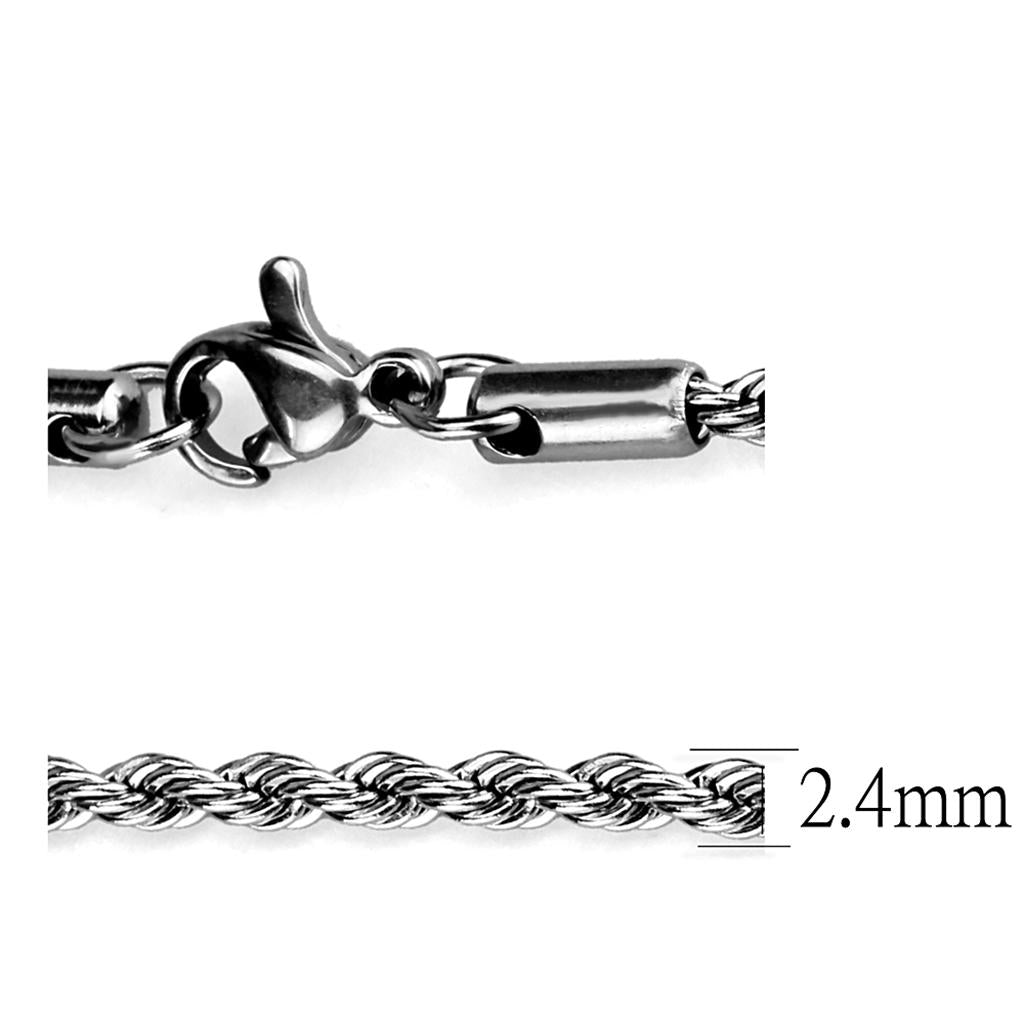 TK2433 - High polished (no plating) Stainless Steel Chain with No